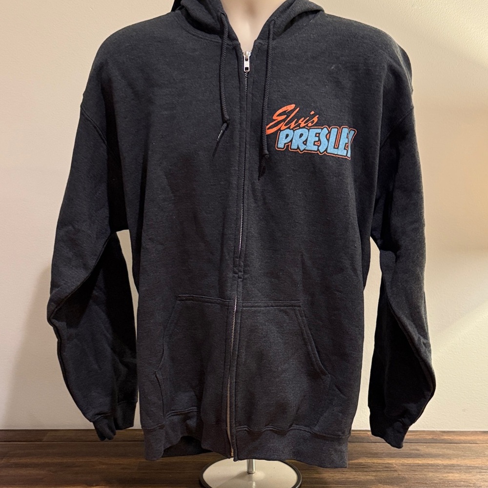 Elvis Presley Black Zip-Up Sweater for Men